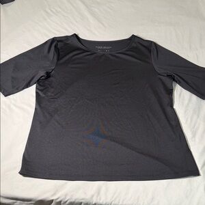 Susan Graver Charcoal Short Sleeve Top